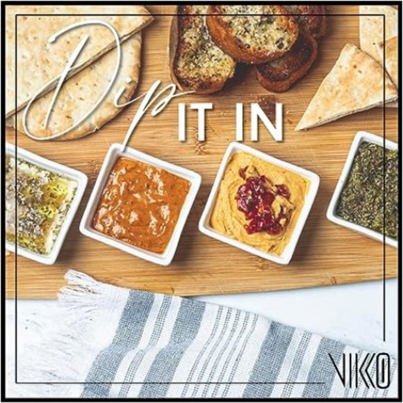 Set of 6 - Mini Square White Porcelain Dipping Sauce Bowls  (White) - Picture 3 of 8